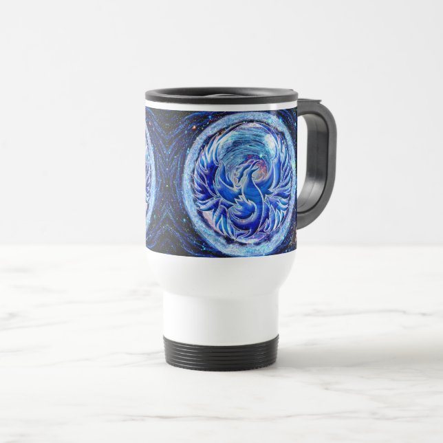 Mug De Voyage Phénix Bleu (Devant droit)