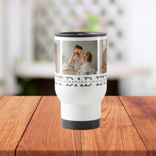 Mug De Voyage Photo Collage moderne & Gris Meilleur Papa Jamais 