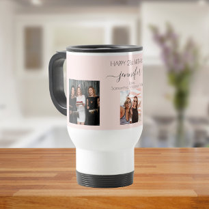 Mug De Voyage Photo d'anniversaire meilleurs amis rose roux
