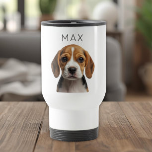 Mug De Voyage Photo de chien personnalisé & nom