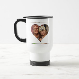 Mug De Voyage Photo de coeur personnalisée et message pour maman