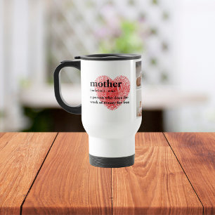 Mug De Voyage Photo de collage moderne et Red Heart Mother Venin