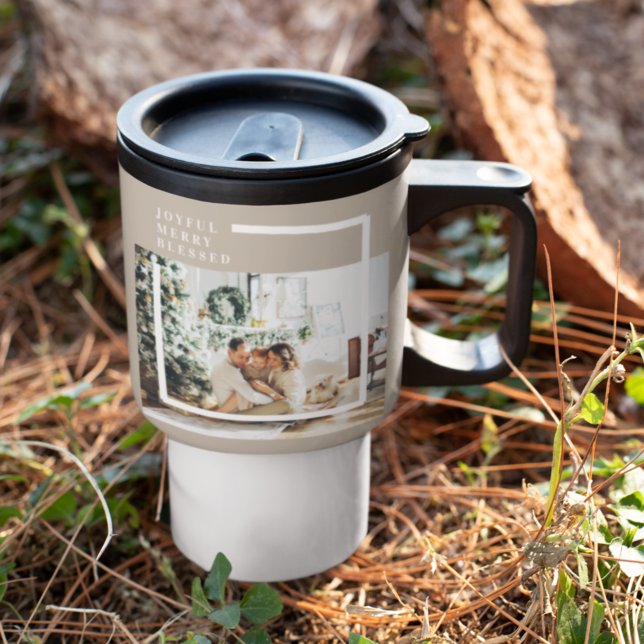 Mug De Voyage Photo de famille moderne | Joyeux Joyeux Joyeux Bé (Créateur téléchargé)