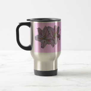 Mug De Voyage photo de jolies fleurs de lys roses