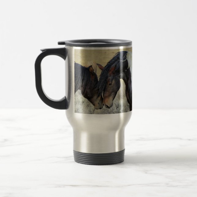 Mug De Voyage Photo des Chevaux de Mustang Wild (Gauche)