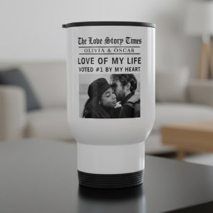 Mug De Voyage Photo d'histoire d'amour personnalisée