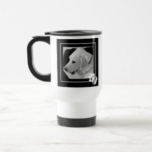Mug De Voyage Photo en noir et blanc de mignonette Chien Maman P