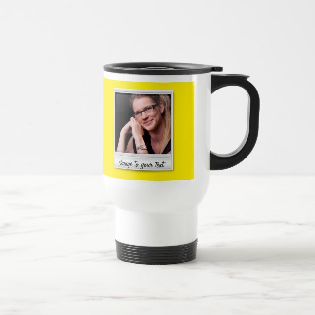 Mug De Voyage Photo instantanée - photoframe - sur le jaune (Droite)