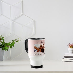 Mug De Voyage Photo meilleur amis éternellement rose pâle