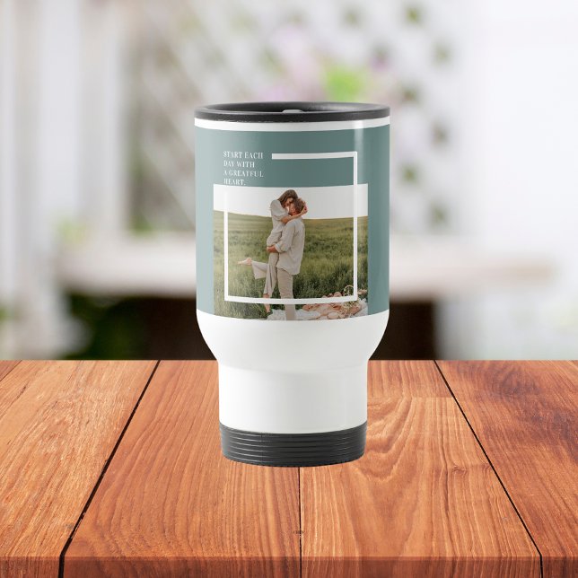 Mug De Voyage Photo moderne Green Famille Jolie Cadeau (Créateur téléchargé)