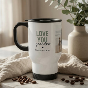 Mug De Voyage Photo personnalisé 'Je t'aime Papi' 