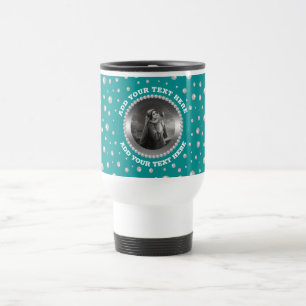 Mug De Voyage Photo personnalisée dans un cercle de perles sur f