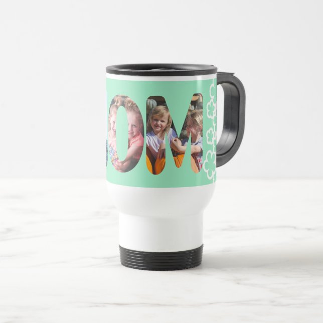 Mug De Voyage Photo personnalisée de Green Mom (Devant droit)