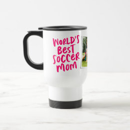 Mug De Voyage Photo rose de la meilleure maman de foot au monde
