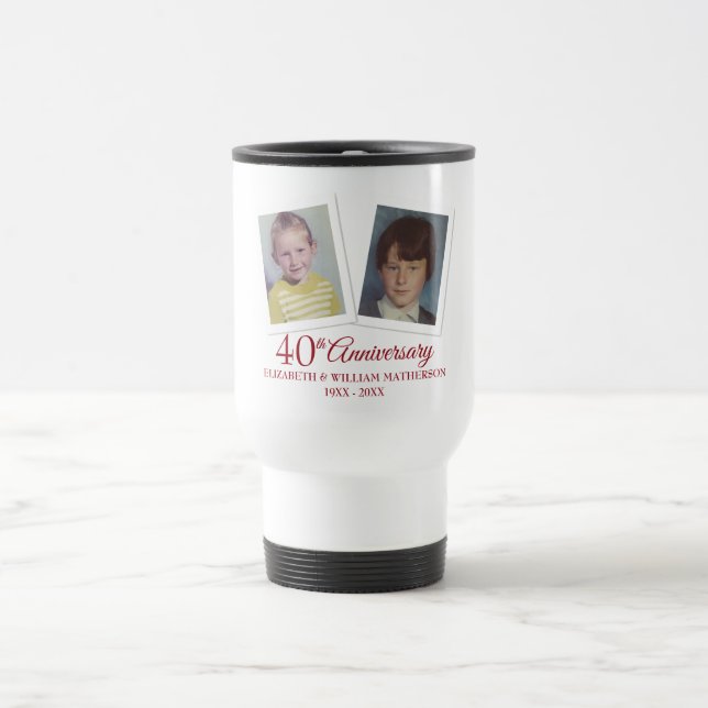Mug De Voyage Photos d'enfants pour les 40 ans de mariage de rub (Centre)