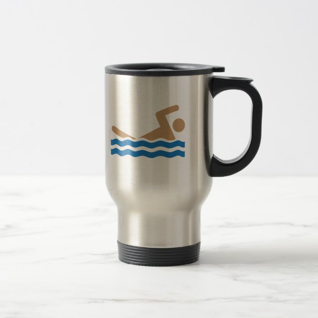 Mug De Voyage Pictographe d'icône de natation en couleurs (Droit)