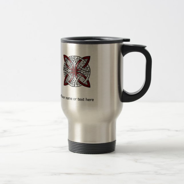 Mug De Voyage Pièce d'art unique Red Celtic Knot (Droit)