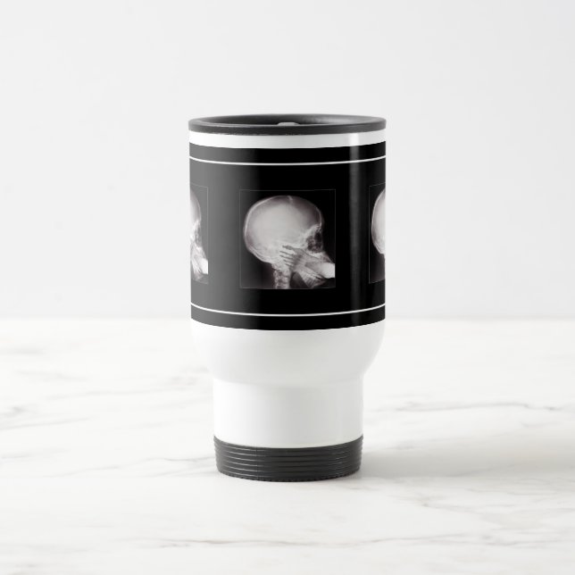 Mug De Voyage Pied dans la bouche (Ajouter votre texte) (Centre)