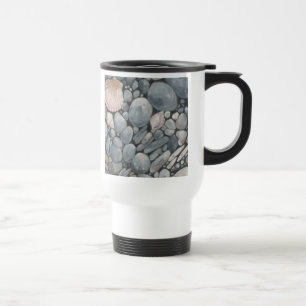 Mug De Voyage Pierres de plage Coques Galets Rochers Peinture Ar