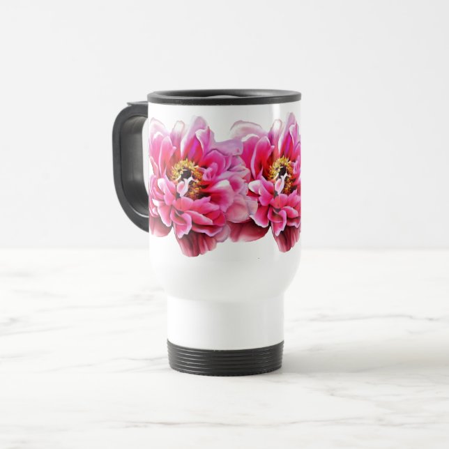 Mug de voyage - Pies roses (Devant gauche)