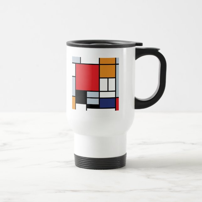 Mug De Voyage Piet Mondrian - Composition avec un grand plan rou (Droite)