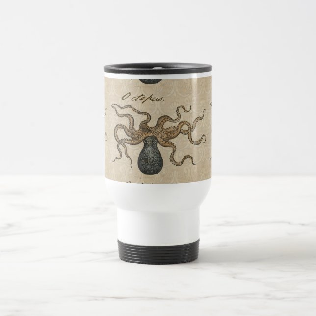 Mug De Voyage Pieuvre Kraken Antique Faune Marine Côtière (Centre)