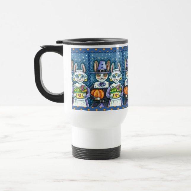 MUG DE VOYAGE PILGRIM RABBITS, GRÂCE À LA RÉCOLTE DE HARE, MORT (Gauche)