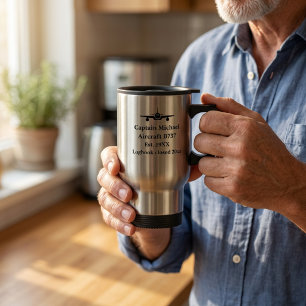 Mug De Voyage Pilote à la retraite Aviation personnalisée Nom du