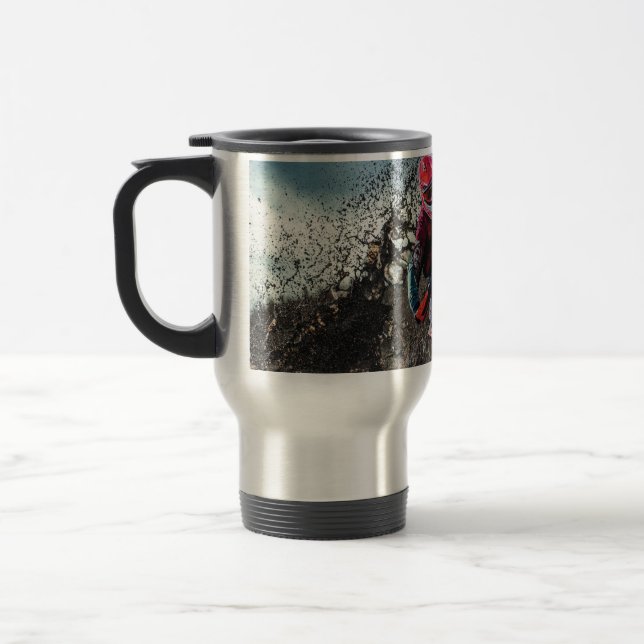 Mug De Voyage Pilote de vélo droit jetez l'oreiller (Gauche)