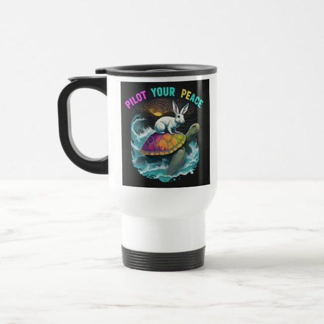 Mug De Voyage "Pilotez votre paix" Canette de café de voyage (Gauche)