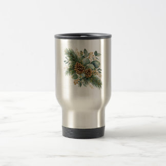 Mug De Voyage Pin et Eucalyptus en Croissant d'Hiver