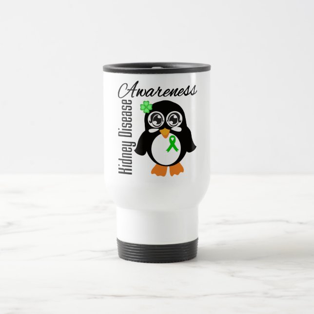 Mug De Voyage Pingouin de conscience de maladie rénale (Centre)