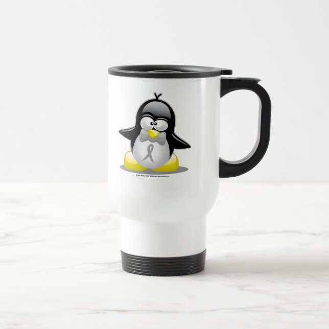 Mug De Voyage Pingouin gris/argenté de ruban (Droite)