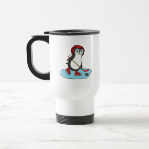 Mug De Voyage Pingouin mignon de hockey sur glace