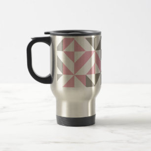 Mug De Voyage Pink Raspberry and Silver Geometric ZigZag