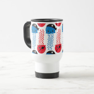 Mug De Voyage Pirate Jellyfish, Motif de méduses, Sea Animaux