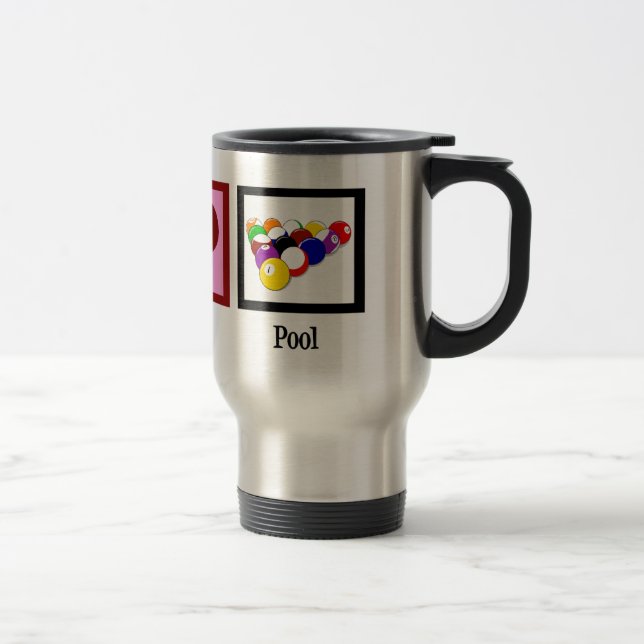 Mug De Voyage Piscine Peace Love | Billard Cool (Droit)