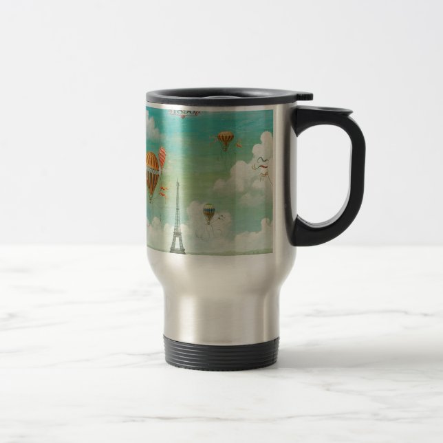Mug De Voyage PixDezines ballons vintages/eiffel/paris (Droit)