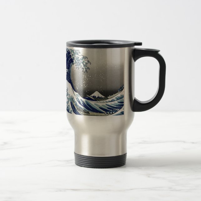 Mug De Voyage PixDezines Vintage, Grande Vague, Hokusai 葛飾北斎の神奈川 (Droit)