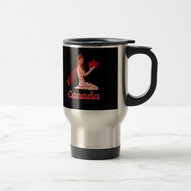 Mug De Voyage Pixie canadienne avec feuille d'érable (Droit)