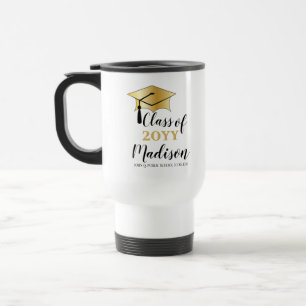 Mug De Voyage Plafond de diplôme - Tassel Classe d'or noir Année