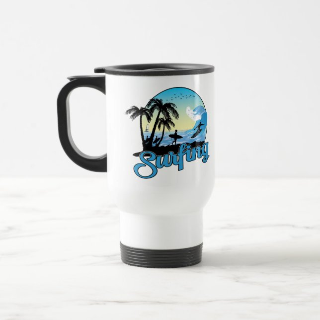 Mug De Voyage Plage de surf (Gauche)