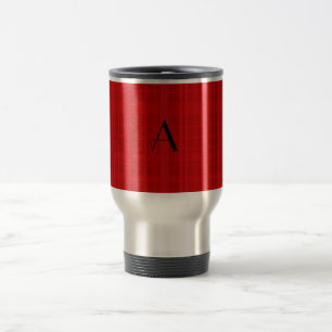 Mug De Voyage Plaid de rouge de monogramme