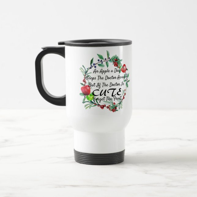 Mug De Voyage Plaisanterie de Greenery Apple Wreath Funny Doctor (Gauche)