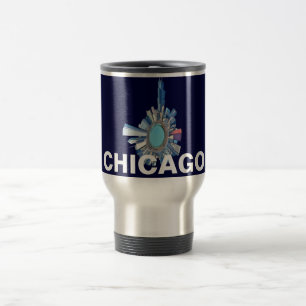 Mug De Voyage planète d'horizon de Chicago