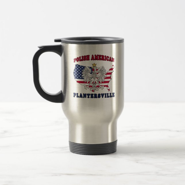 Mug De Voyage Plantersville Texas Polonais Américain (Gauche)