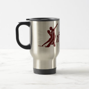 Mug De Voyage Plein logo de Starburst - rouge foncé