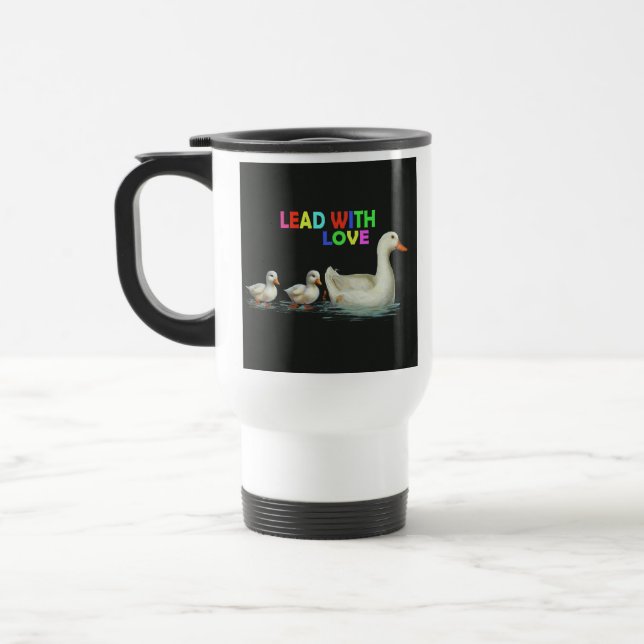 Mug De Voyage "Plomb Avec Amour" Canette de café de voyage (Gauche)