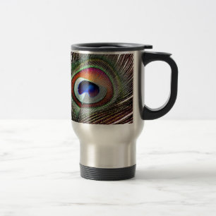 Mug De Voyage Plume colorée de paon en cuivre