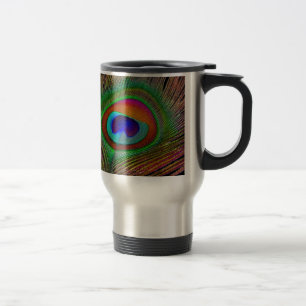 Mug De Voyage Plume de paon cuivré vibrant